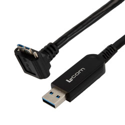 USB 3.0有源光缆(AOC)，A公至直角Micro B公带锁紧螺丝，拖链，5米的图片