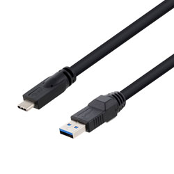 高柔性拖链级USB3.0线缆组件，A型公头至C型公头， 28/26/22AWG，UL20276, VW-1阻燃等级PVC护套，黑色，1.5米的图片