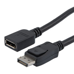 DisplayPort数字音视频线缆组件，支持DisplayPort 2.0规定的16K与HDR，公头/母头，PVC护套，黑，1米的图片