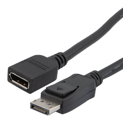 DisplayPort数字音视频线缆组件，支持DisplayPort 2.0规定的16K与HDR，公头/母头，低烟无卤，黑，0.5米的图片