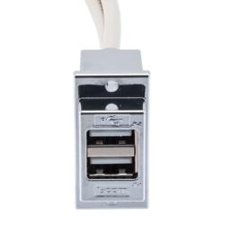 USB 2.0双层堆栈式耦合器线缆，ECF法兰面板安装型，2个A型母头至2个A型公头，镀铬屏蔽ABS外壳，3米的图片