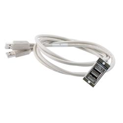 USB 2.0双层堆栈式耦合器线缆，ECF法兰面板安装型，2个A型母头至2个A型公头，镀铬屏蔽ABS外壳，3米的图片