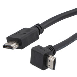 特优型超高速HDMI线缆，支持8K@60Hz与48Gbps，直角型上出线公头（插头）/直通型公头（插头），低烟无卤护套，黑，0.5米的图片