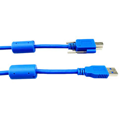 USB 3.0线缆，A型/带翼形螺丝B型，带铁氧体，1.5米的图片