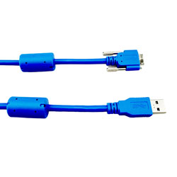 USB 3.0线缆，A型/带翼形螺丝MicroB型，带铁氧体，2.5米的图片