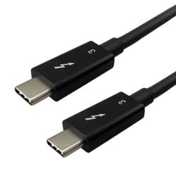 Thunderbolt 雷电3 兼容C型USB线缆组件，C型公头（插头）/C型公头（插头），90W，20Gbps，4K，TPE护套，黑，1.0米的图片