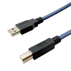 高柔性拖链级USB2.0线缆组件，A型公头-B型公头， 26/20AWG，耐热柔软性PVC外皮，5米的图片