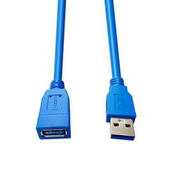 USB 3.0电缆组件，A型公插头到A型母插座，28/26/22 AWG，PVC，蓝色，1.5米的图片
