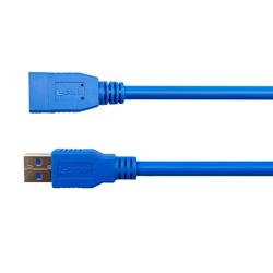 USB 3.0电缆组件，A型公插头到A型母插座，28/26/22 AWG，PVC，蓝色，2.5米的图片