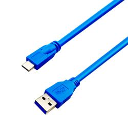 USB 3.0电缆组件，A型公插头到C型公插头，28/26/22 AWG，PVC，蓝色，1.0米的图片