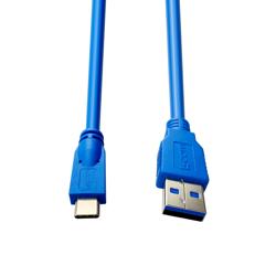 USB 3.0电缆组件，A型公插头到C型公插头，28/26/22 AWG，PVC，蓝色，1.0米的图片