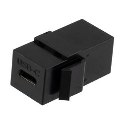 USB 3.1 Type C Keystone型转接头，90度，黑色的图片