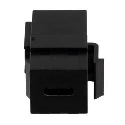 USB 3.1 Type C Keystone型转接头，90度，黑色的图片