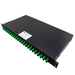 无源 DWDM、1 RU 19 机架安装多路复用器和多路分解器、20 通道 100GHz、Ch20-39 (1561.42nm)、LC-APC、通道和监控器的图片
