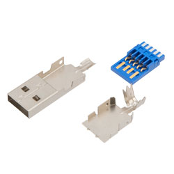 USB 3.0 A型连接器，公头，9触点，焊接类型，单个的图片